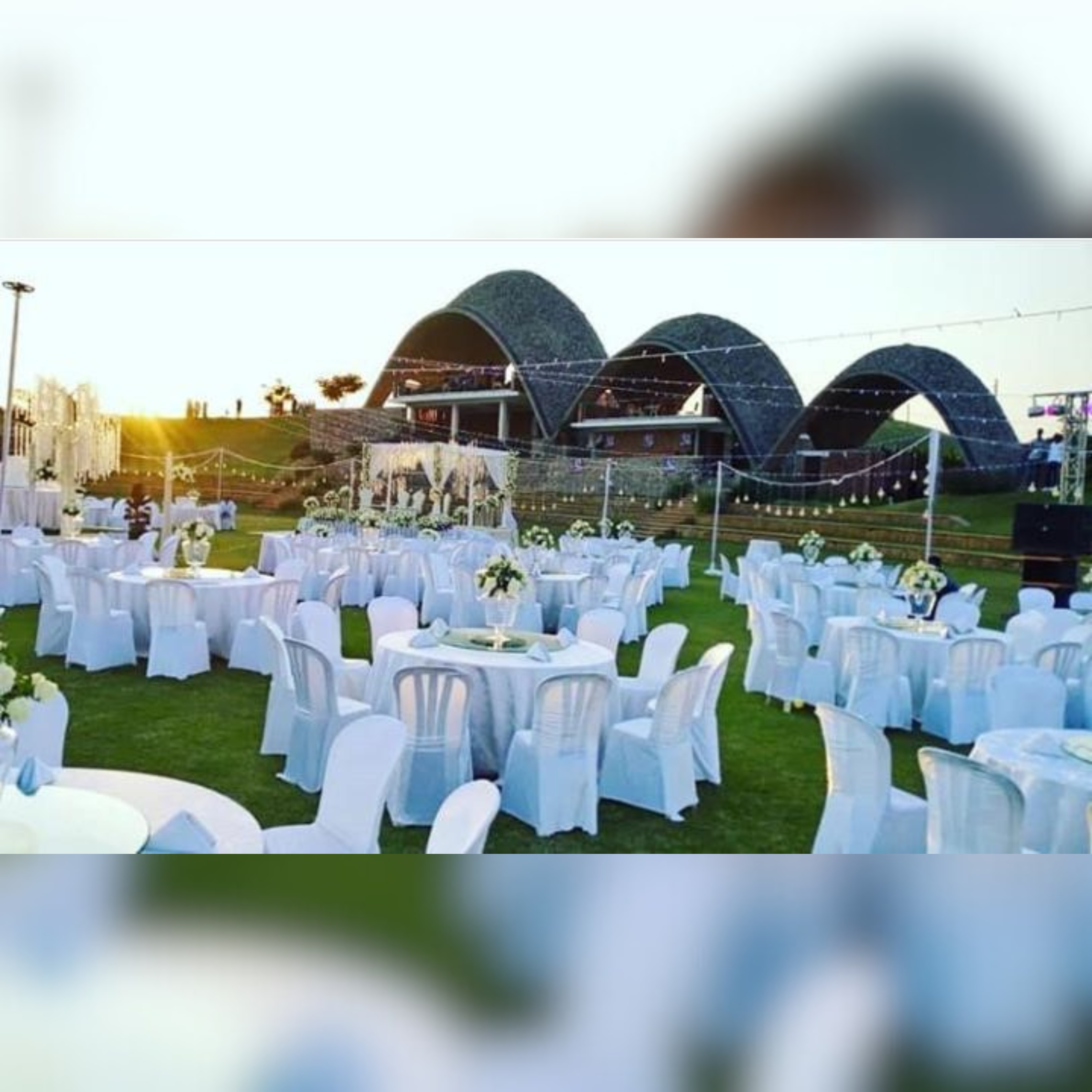 Romantic wedding setup at Gahanga Cricket Stadium